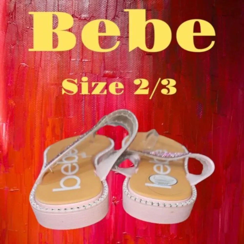 NEW BeBe Clear Ombre Sandals Girl's Size‎ 2/3 (4468)